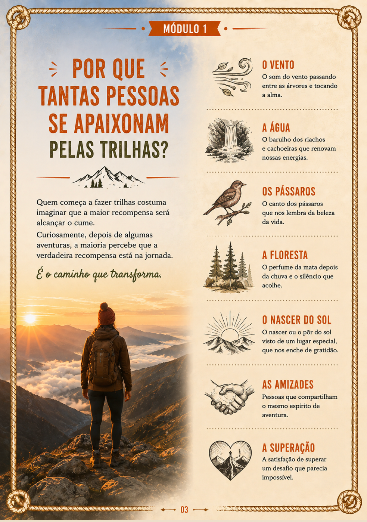 Página do PDF sobre por que as pessoas se apaixonam pelas trilhas