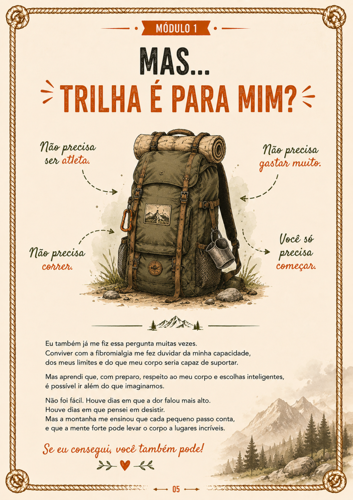 Página do PDF explicando que trilha pode ser para qualquer iniciante